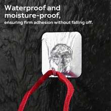 20pcs/10pcs/3pcs Wall Hooks, Heavy Duty Self-Adhesive Hooks, Waterproof & Oil-Proof Transparent Seamless Hooks, Suitable For Bathroom & Kitchen - Multicolor - View 6