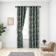 Juego de Cortinas Verde con detalles con Ollaos para Barra - Verde - Ver 1