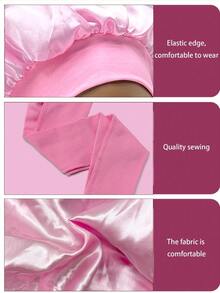 长款系带睡帽，光滑发帽，长辫子睡帽，可重复使用可调节护发包裹帽，女士睡眠帽