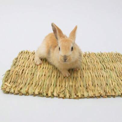 Handwoven Grass Mat Pet Warm Pad, Natural Grass Woven, Soft & Comfortable, Suitable For All Seasons, Applicable For Rabbits, Guinea Pigs, Hamsters, Hedgehogs, Rabbit Grass Bed Pet Supplies