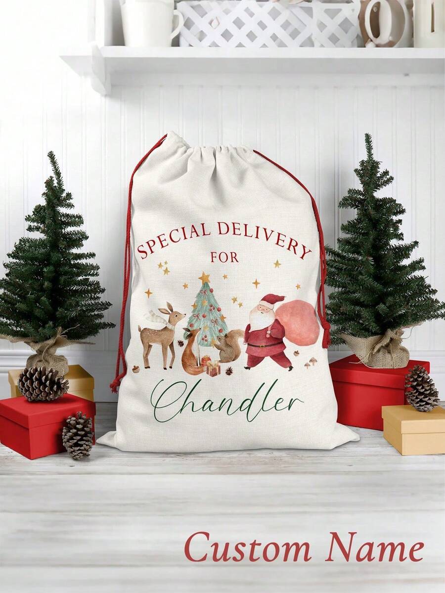 1 Stück - Original Weihnachtsmann Geschenktüte, personalisierte Weihnachtsmann Geschenktüte, kann für den Wareneinkauf verwendet werden, erste Weihnachtsgeschenktüte, Weihnachtsgeschenktüte, Weihnachtsabend Geschenkbox, Express Weihnachtsgeschenktüte, hochwertige, individuelle Weihnachtsmann Geschenktüte - Verschiedenfarbig - Übersicht 1