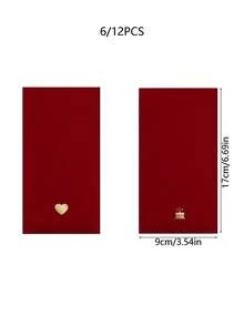 6/12PCS Deluxe Red Envelopes With Gold Seal,Perfect For Birthday,Wedding,New Year,Valentine's Day And Spring Festival,Lucky Money Gift Envelope In Red Packaging,Red Packets,Lunar New Year Gifts - Multicolor - View 3