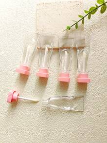 1/5支装 粉色银白色裸色 4毫升 牙膏形 透明空唇彩管 可填充唇膏管包装 - 彩色 - 查看 4