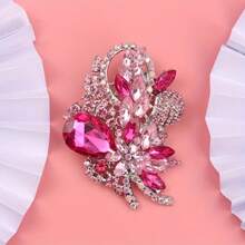 1pc European And American Fashion Rhinestone Flower Enamel Brooch Is Suitable For  Fashionistas' Accessories, Badges, Lapels, Cuffs, Ties, Backpacks, Perfect Companions, Holiday Gifts, Preferred Gifts - Hồng - Xem 7