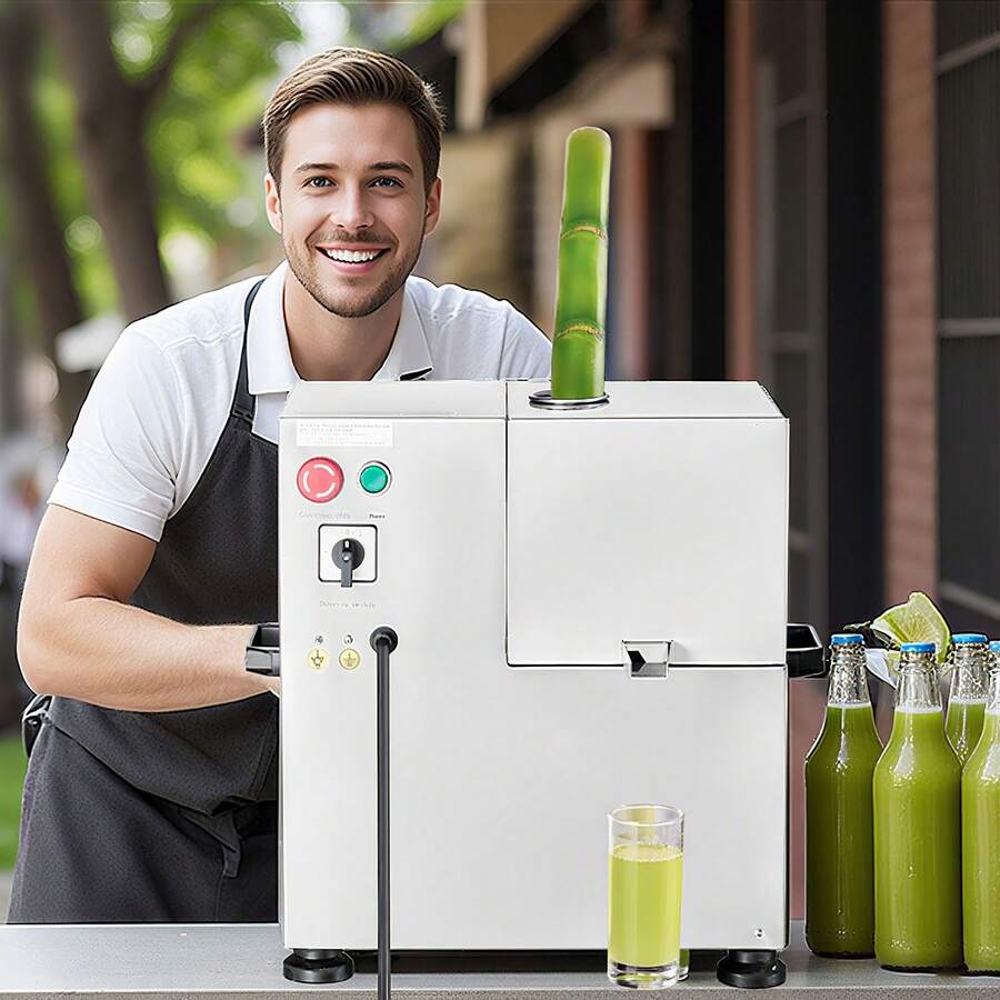 Commercial Sugar Cane Juicer, 800W Electric Sugarcane Juicer Machine With 661LBS/H High Output, 4 Stainless Steel Rollers, Sugar Cane Press Juice Extractor Squeezer For Home/Commercial Use - 800W - View 1