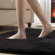 Ashler Soft Fox Faux Fur Chair Couch Cover Area Rug for Bedroom Floor Sofa Living Room(2 x 3 ft Black) - Tipo 3 - Ver 5
