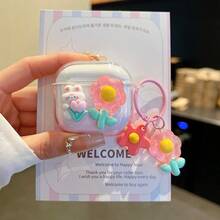 1 buah Casing Earphone Bluetooth, Dekorasi Kelinci Bunga Lucu, Pelindung Lembut Gradien, Kompatibel dengan Casing Earphone Apple Pro/Pro2/1/AirPods2/3/AirPods4 - MultiWarna - View 9