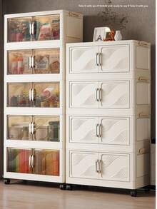 Stapelbarer Aufbewahrungsbox mit Deckel und Tür - Wasserdichter Kunststoff-Aufbewahrungsbehälter für Wohnzimmer und Schlafzimmer, inklusive faltbarem Schuhständer