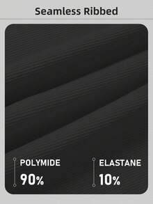 Mujeres basic yoga running alto estiramiento deporte jumpsuit - Negro - Ver 5