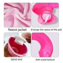 Bolsa de agua caliente con forma de U - Almohadilla de calefacción eléctrica gratuita para alivio del dolor de cuello y hombros, almohada cervical a prueba de explosiones con funda suave