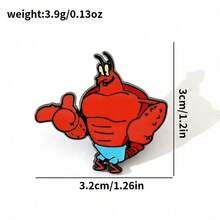 SPONGEBOB 海绵宝宝 1/4 件套奇幻卡通胸针套装 个性化肌肉派大星龙虾拉里珐琅别针 背包服装首饰金属徽章配饰礼品 - 均碼 - 查看 2