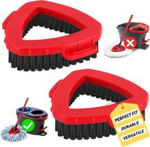 2 Pack Scrub Brush Replacement Head For O Cedar EasyWrin Spin Mop 1 Tank System, Spin Mop Replace Head Base, Shower Floor Scrubber, Hard Bristle Cleaning Brush For Bathroom Kitchen Wall Tile - 2Tank Scrub Brush 2pcs - 查看 1
