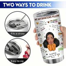 1 pièce, Gobelet isotherme en acier inoxydable à double paroi de 20 oz/591 ml, cadeau unique pour sœurs, mères, tasse classique convenant aux boissons chaudes ou froides comme le café, le lait, le thé ou l'eau