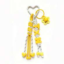 1pc Customized Accessory, Acrylic Colorful Letter Keychain, Handmade Rope Star/Bell Pendant, Heart Keychain, Star Pendant Decoration, Christmas/Halloween/Easter/Mother's Day Personalized Gift