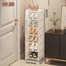 1pc Multi-Function Shoe Rack/Storage Rack, Black/White Color Options, Dust-Proof, Heightened & Widened Design Suitable For Plus Size Shoes, Space-Saving, Applicable For Entryway, Living Room, Kitchen, Bathroom, Practical Shelving Unit