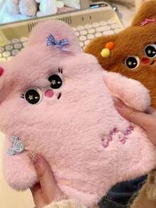 1pc Cute Cartoon Bear Hot Water Bottle, Filled Water Bag Hand Warmer, Plush Detachable Liner Hot Pack, Autumn/Winter Warming Tool, Suitable For Women/Girls At Home/Camping/Dorm/School, Pink/Brown Bear 500ml Hot Water Bottle