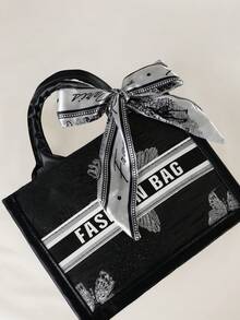 Clariva 时尚简约夏季手提包，大容量质感女包，圣诞礼物 - 黑色 - 查看 3