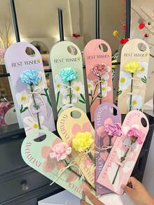 5pcs Single Flower Bouquet Packaging Box, Handheld Flower Card Vase Box, Handheld Flower Bag, Suitable For Single Rose, Valentine's Day Gift Bag - Multicolor - View 1