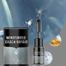 Agente de cuidado del parabrisas del automóvil, El líquido especializado en la reparación del vidrio repara los arañazos superficiales y las grietas iniciales,Reparación rápida de grietas. Visión clara. Limpiador,eliminando suciedad, polvo y residuos - Negro - Ver 1