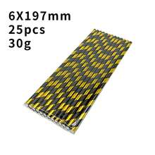 25/100 قطعة من القش الورقي المخطط بالذهبي والفضي بأبعاد 6*197 مم | مجموعة من القش الورقي المخطط بالذهبي والفضي لحفلات عيد الميلاد والزفاف والاحتفالات والحلويات والمشروبات، أكسسوارات استهلاكية، ديكورات عيد الميلاد - متعدد الألوان - مشاهدة 10