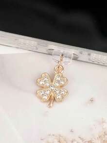 1 Lucky Four-Leaf Clover Pendant, Mobile Phone Dust Plug Accessories, Compatible With IPhone And Android Devices-Metal Hanging Ornaments, No Battery. - Multicolor - View 5