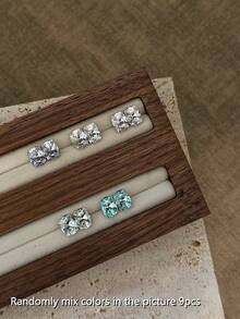 2/9/21 Stücke 6*8mm Rund Ecke Kissen Edelstein mit spitzem Boden Strass Anhänger/Ring Schmuck DIY Zubehör, geeignet für Nachtclub, Strand, sexy Schmuck, Valentinstag, Karneval, Neujahrsgeschenke, Alltagskleidung, Schmuckherstellung Anhänger