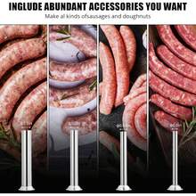 PtioHavn Embutidora De Acero Inoxidable, Máquina Embutidora De Salchichas, Modelo Manual De Sobremesa, Diseño De Embutición Vertical De Doble Velocidad, Apta Para Uso Doméstico o En Restaurantes(10L). - 10 litros - Ver 4