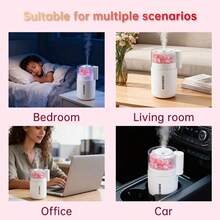 1pc Mini Humidifier, Aroma Diffuser, USB Car Aroma System, Humidifier For Room,Cool Mist,Cute Desktop Decor With Mood Light, Help Improve Air Quality And Sleep For Home, Office, Living Room, Kitchen, Bathroom,Humidify Air, Keep Fresh, And Relax Body And Mind(USB Powered Usage) - White - View 7
