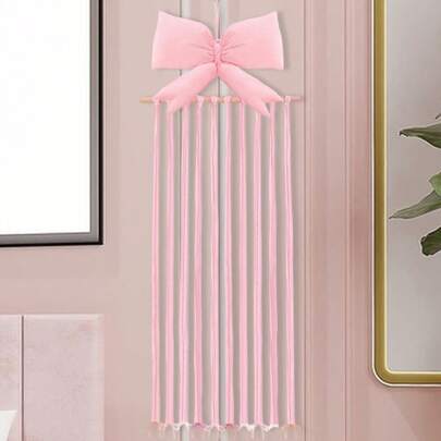 Big Bow Hair Accessory Organizer Wooden Stick Ornament For Hair Clip Cute Hanging Display Rack For Bedroom Nursery