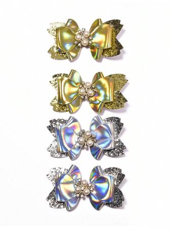 4pcs Glitter Swallow Tail Y2K Hair Clips, Cute And Hair Accessories, Colorful And Fashionable, Suitable For Daily Wear, Back To School Gift, Birthday, Halloween, Christmas, New Year Gift