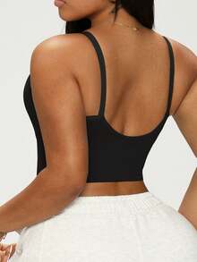 1pc Plus Size Women Sports Casual Thin Padded Wireless Supportive Back Shock Absorbing Bra