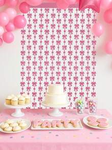 1件粉色蝴蝶结造型塑料雨帘装饰，生日派对悬挂式背景横幅，光泽雨帘，适用于周年纪念、婚礼、主题派对、婴儿派对、节日派对拍照道具、房间墙面装饰、家居装饰、派对礼品 - 粉紅色蝴蝶結 - 查看 8