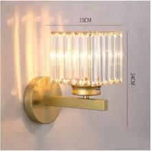 1pc Modern Crystal Wall Light With E26 Socket Hardwired Sconces Wall Lighting Bedside Wall Lamp Crystal Decor Wall Mount Light Fixture For Living Room, Bedroom, Hallway - 1件玻璃水晶壁燈 - 查看 12