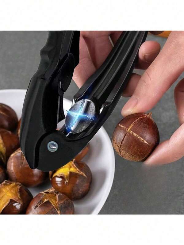 Schiaccianoci in metallo robusto per castagne e noci - Attrezzo multifunzione per aprire noci, nocciole, mandorle, anacardi - Facile da usare, schiaccianoci domestico e commerciale