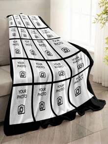 1pc Customized Photo Blanket, Personalized Flannel Blanket With Photo And Text, Bedding Blanket, Custom Picture Blanket, Personalized Family Photo Blanket, Custom Image Blanket, Personalized Throw Blanket With Image, Cozy Blanket, Family Gift, Wedding Gift, Mother's Day Gift, Birthday Gift, Office Use - Twenty Photos - View 7