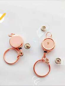 Easy-To-Pull Retractable Buckle Metal Easy-To-Pull Key Chain Anti-Lost Cable Retractable Lanyard - Multicolor - View 4