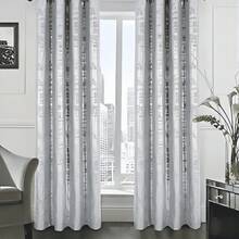 Juego de Cortinas Grises con Ollaos para Barra - Gris - Ver 4