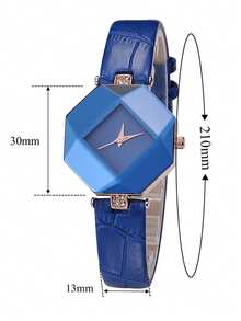 1 件女士时尚简约六角形小表盘石英皮革表带手表，适合返校、日常搭配、生日、女士礼物、周年纪念、年终促销、光棍节、万圣节促销，无礼盒