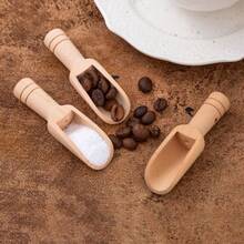 10pcs Mini Wooden Spoons, Bamboo Shower Salt Spoons, Tea Spoons, Laundry Powder Scoops, Milk Powder Scoops, Sugar Spoons, Multi-Purpose Wooden Spoons, Portable Spoons, Honey Spoons, Coffee Bean Scoops, Kitchen Utensils, Baking Tools - Khaki - View 9