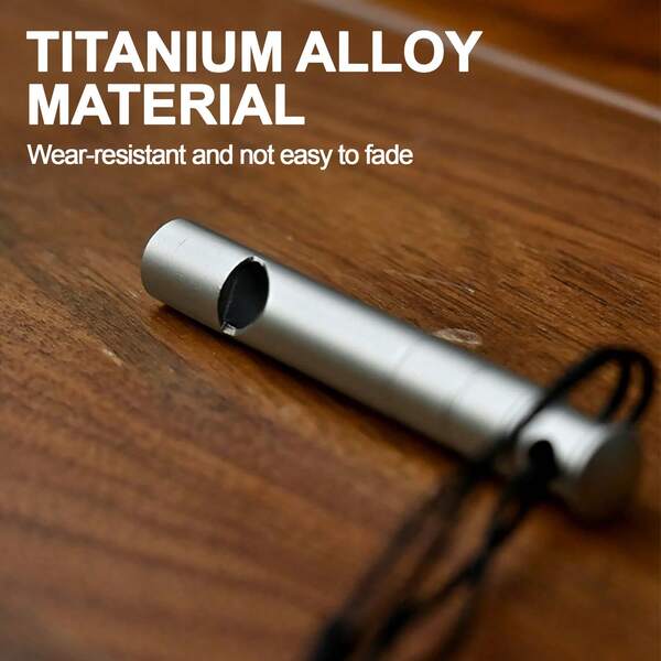 1pc Titanium Alloy Survival Whistle With Compass And Thermometer High Decibel Emergency Signal Outdoor Camping Hiking Gear