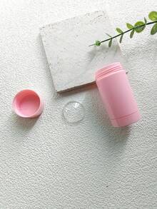 1pc Pink White Clear 30g Plastic Deodorant Stick Container Round Twist Up Cosmetic Empty Sunscreen Stick Container With Inner Lid - Multicolor - View 8