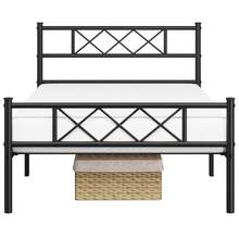 Butterslay Simple Twin/Twin XL Metal Bed Frame With Under-Bed Storage Space, Platform Bed Frame With Headboard And Footboard, 12 Metal Slats Support, Black/White - 黑色(雙加大號) - 查看 10