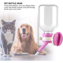 Botella de Agua Colgante para Perros, dispensador de Perrera para Mascotas, Bebedero de Jaula de Alambre, Botella dispensadora sin Goteo para jaulas, Cajas de Pared (150ml) - 1 - Ver 8