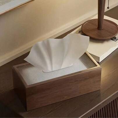 Solid Wood & Acrylic Tissue Box, Nordic Style Tissue Holder For Living Room Coffee Table Decor, Minimalist Decorative Tissue Organizer For Home, Dining Room & Bedroom, Spring Home Refresh With Cozy Nordic Aesthetic, Elegant Organizer For Couch Side Table, Desk, Nightstand, Valentine's Day Gift Ready Display, Suitable For Mother's Day, Everyday Living Room And Bedroom Accent, Subtle Natural Tones For Modern Interiors, Space-Saving And Low-Profile Organizer To Enhance Home Ambience Without Visual Clutter