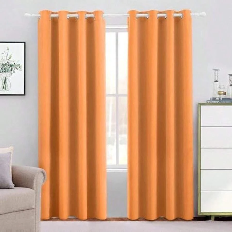 NANWEI Cortinas Blackout con Aislamiento Térmico para Recámara Ventana, con Ojales en la Parte Superior, Suave 100% Poliéster Tela Impermeable, Reducción Ruido, 2 Paneles, 132 x 241 cm,(132An x 213.3Al cm (2 Paneles) Amarillo cálido) - Tipo32 - Ver 1