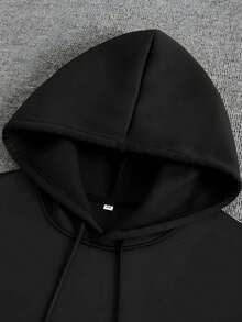 christmas Día de Todos los Santos Sudadera con capucha de otoño e invierno para hombre con un patrón de impresión de texto de bolsillo cómodo y agradable para la piel, adecuada para el hogar al aire libre, etc. - Negro - Ver 3