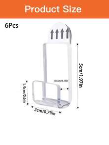6pcs Acrylic Vinyl Record Holder, No Drilling Self Adhesive Clear Cd Wall Display Stand, For Album Covers Display And Home Wall Decoration. - Clear - View 8