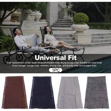 Lounger Mesh Replacement Fabric With Rope, Foldable Patch For Garden, Pool And Lawn - White Grey - View 4