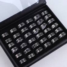 10枚时尚简约油滴不锈钢戒指，男女皆宜，朋克风复古饰品，生日派对礼物，无包装盒