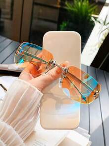 1pc/2pcs/4pcs Elegant Oval Transparent Frameless Star Design Fashion Glasses For Women - Multicolor - View 17